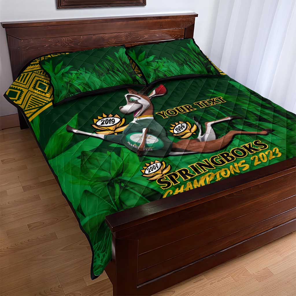 Custom South Africa Rugby Quilt Bed Set Go Bokke World Cup Champions History