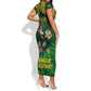 Custom South Africa Rugby Short Sleeve Bodycon Dress Go Bokke World Cup Champions History LT14