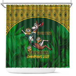 Custom South Africa Rugby Shower Curtain Go Bokke World Cup Champions History