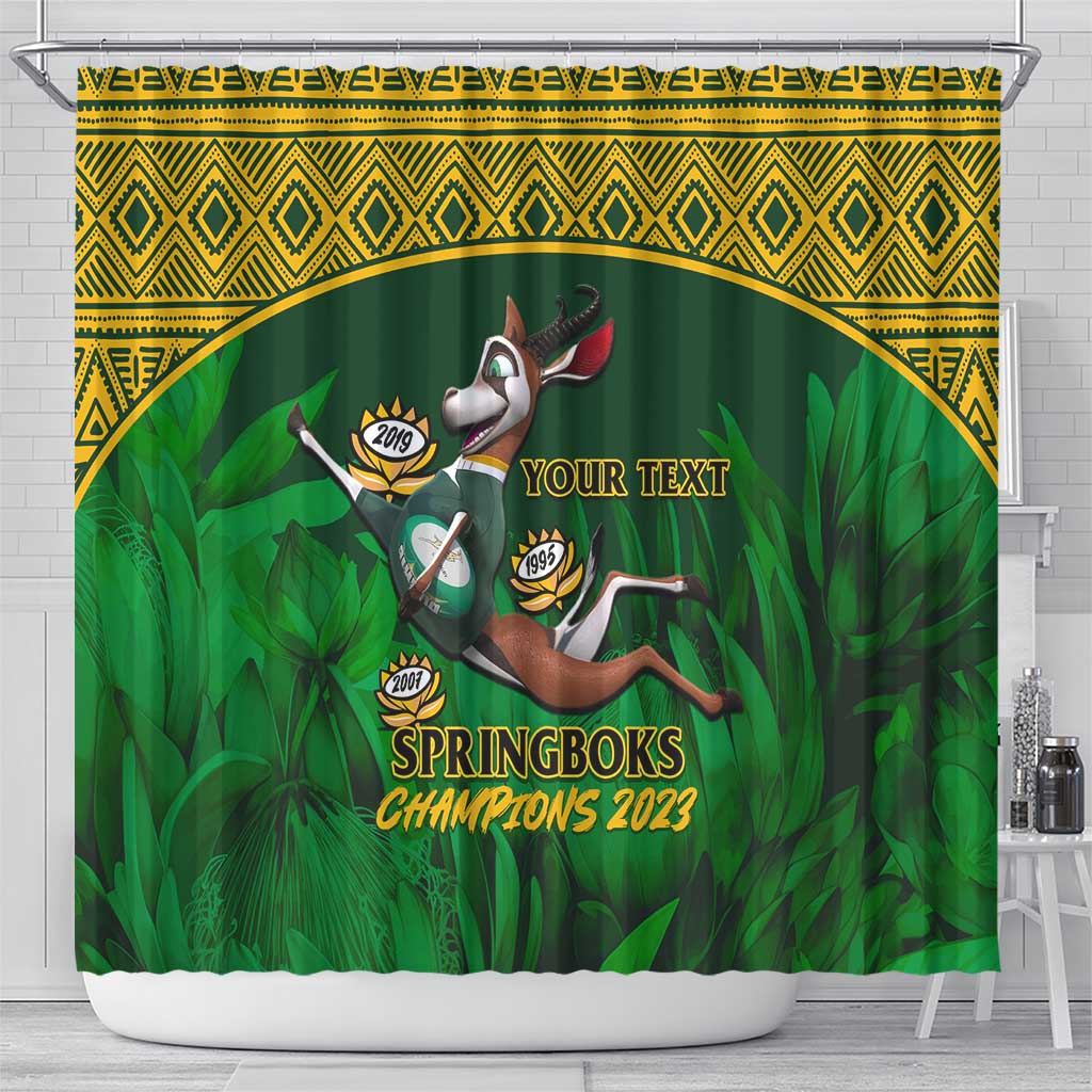 Custom South Africa Rugby Shower Curtain Go Bokke World Cup Champions History