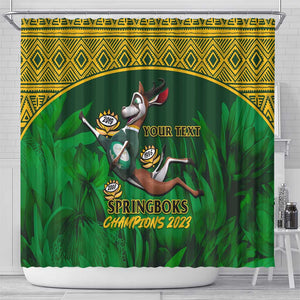 Custom South Africa Rugby Shower Curtain Go Bokke World Cup Champions History