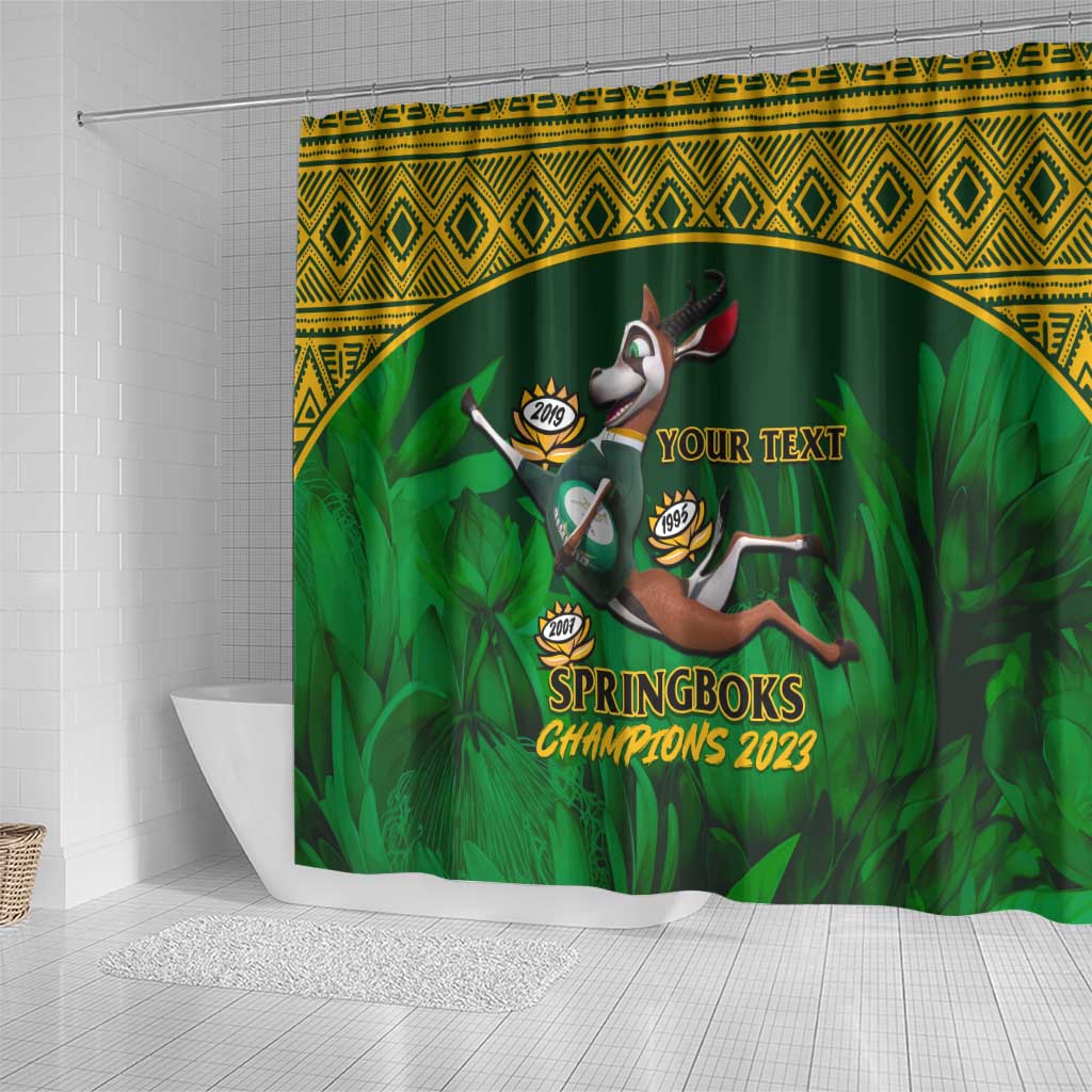Custom South Africa Rugby Shower Curtain Go Bokke World Cup Champions History