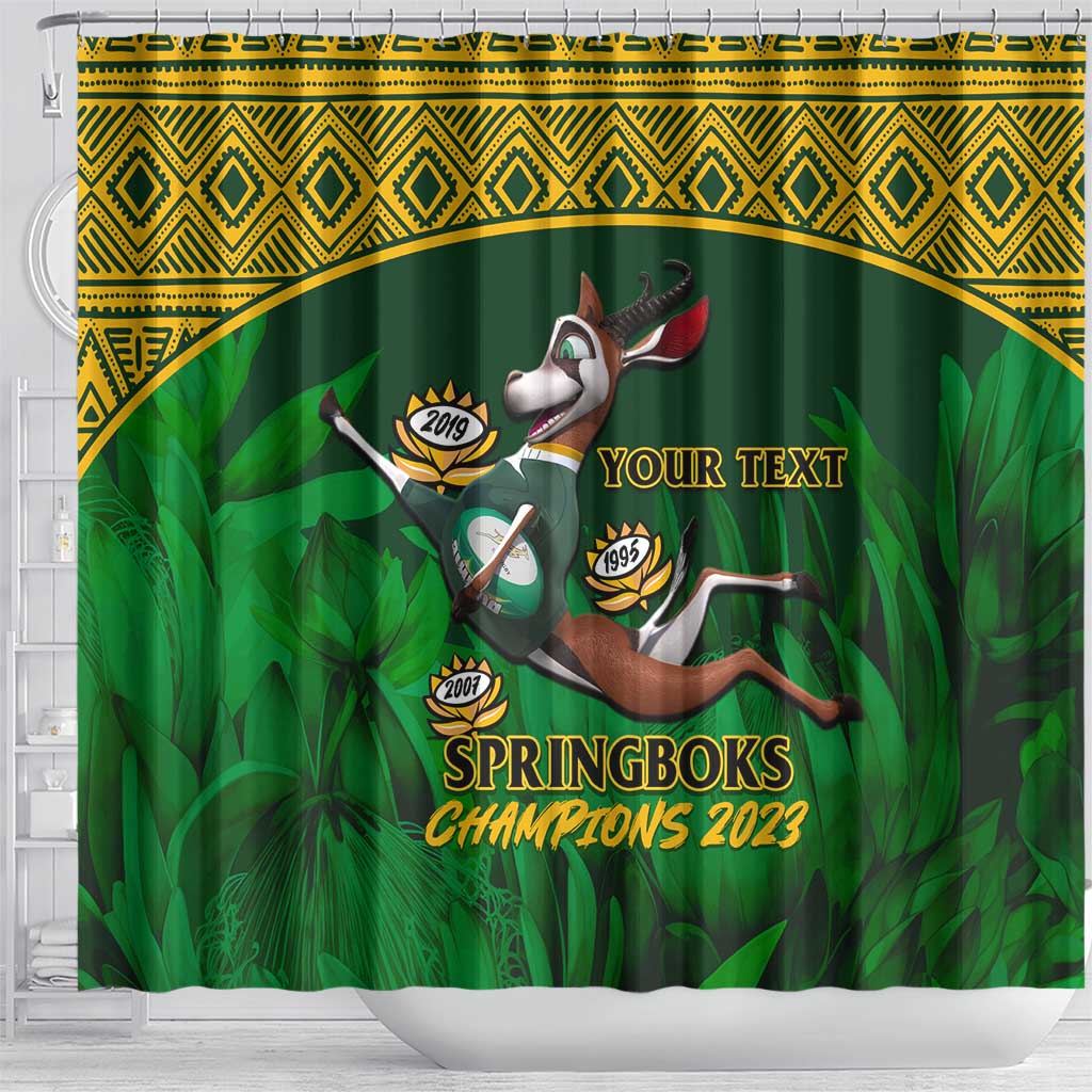 Custom South Africa Rugby Shower Curtain Go Bokke World Cup Champions History
