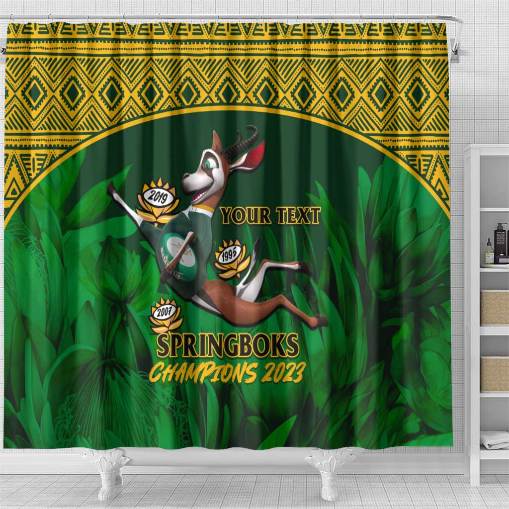 Custom South Africa Rugby Shower Curtain Go Bokke World Cup Champions History