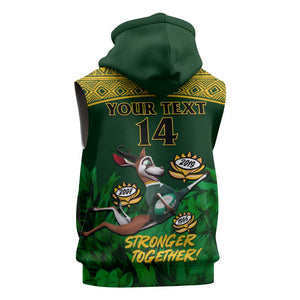 Custom South Africa Rugby Sleeveless Zip Hoodie Go Bokke World Cup Champions History - African Pride