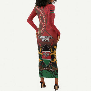 Kenya Independence Day Long Sleeve Bodycon Dress Jamhuri ya Kenya 1963 - African Pattern LT14