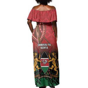Kenya Independence Day Off Shoulder Maxi Dress Jamhuri ya Kenya 1963 - African Pattern
