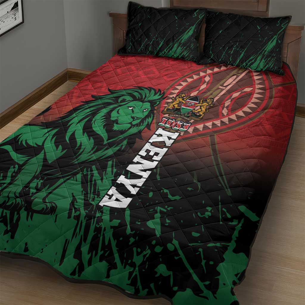 Kenya Independence Day Quilt Bed Set Jamhuri ya Kenya 1963 - African Pattern