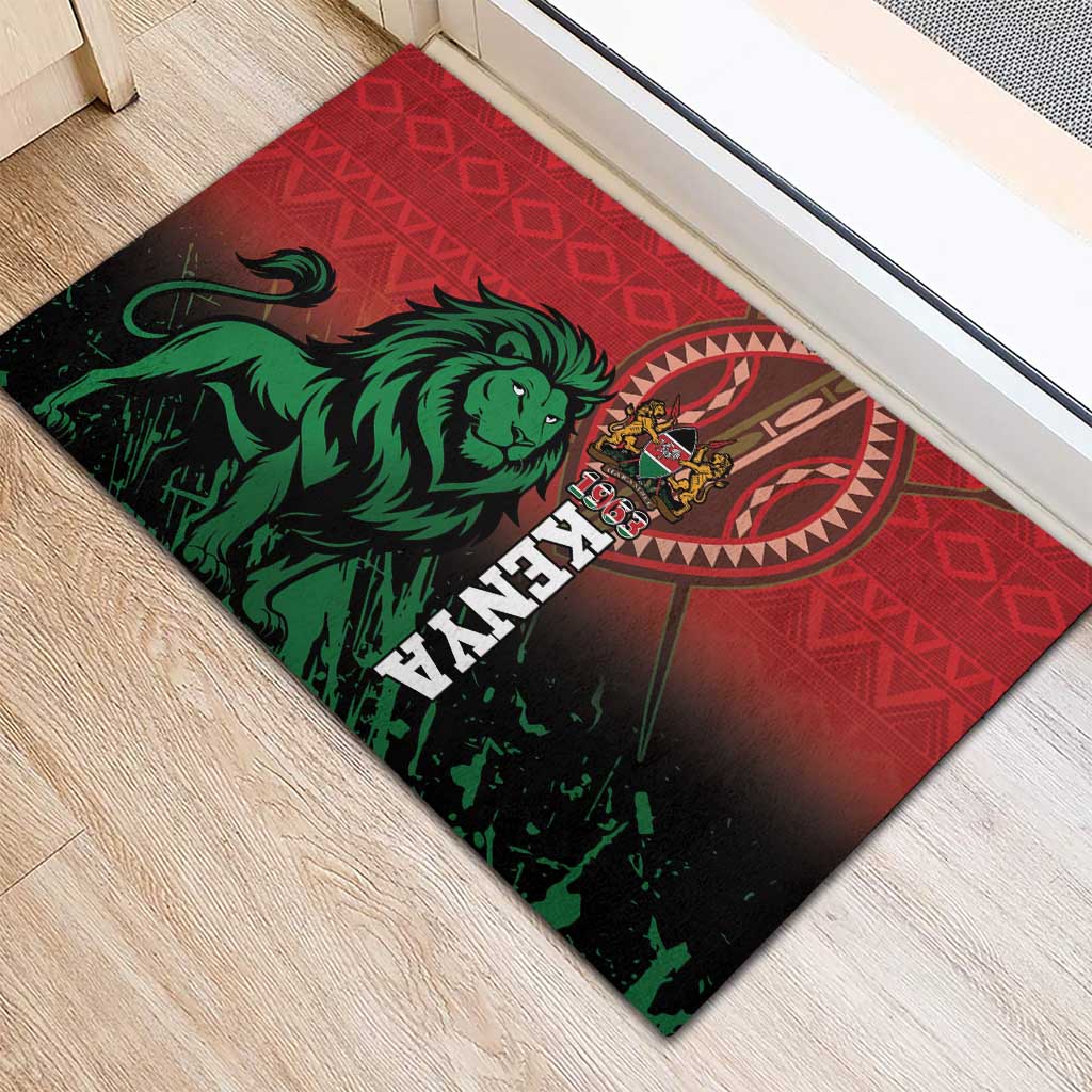 Kenya Independence Day Rubber Doormat Jamhuri ya Kenya 1963 - African Pattern