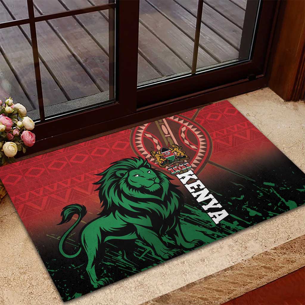 Kenya Independence Day Rubber Doormat Jamhuri ya Kenya 1963 - African Pattern
