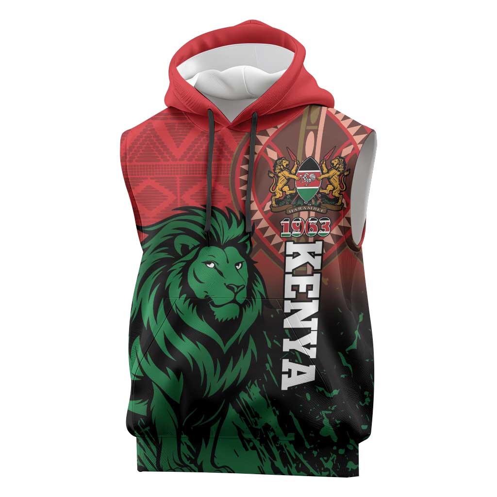 Kenya Independence Day Sleeveless Hoodie Jamhuri ya Kenya 1963 - African Pattern - African Pride