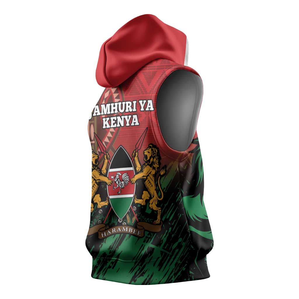 Kenya Independence Day Sleeveless Hoodie Jamhuri ya Kenya 1963 - African Pattern - African Pride
