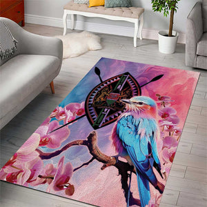 Kenya Lilac-Breasted Roller Area Rug Coat Of Arms Mix Orchid