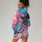 Kenya Lilac-Breasted Roller Hoodie Dress Coat Of Arms Mix Orchid