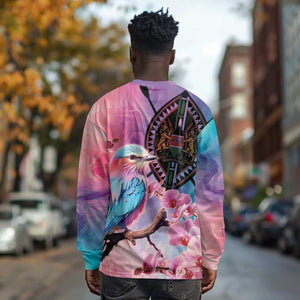 Kenya Lilac-Breasted Roller Long Sleeve Shirt Coat Of Arms Mix Orchid LT14