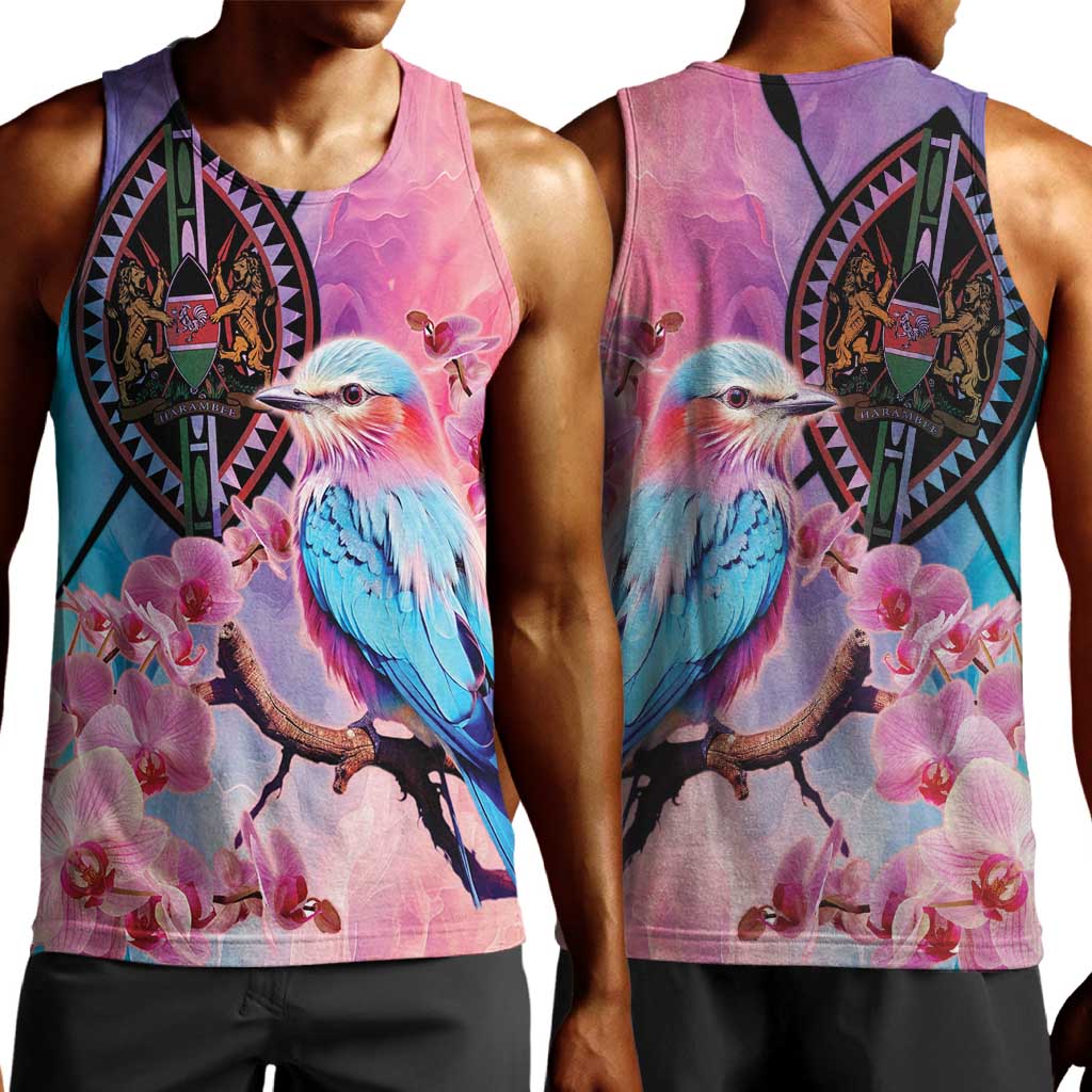Kenya Lilac-Breasted Roller Men Tank Top Coat Of Arms Mix Orchid