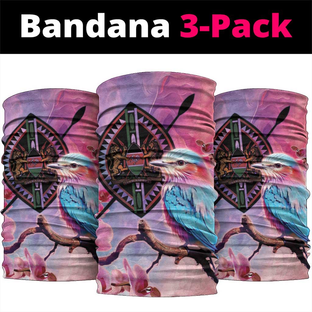 Kenya Lilac-Breasted Roller Neck Gaiter Coat Of Arms Mix Orchid LT14