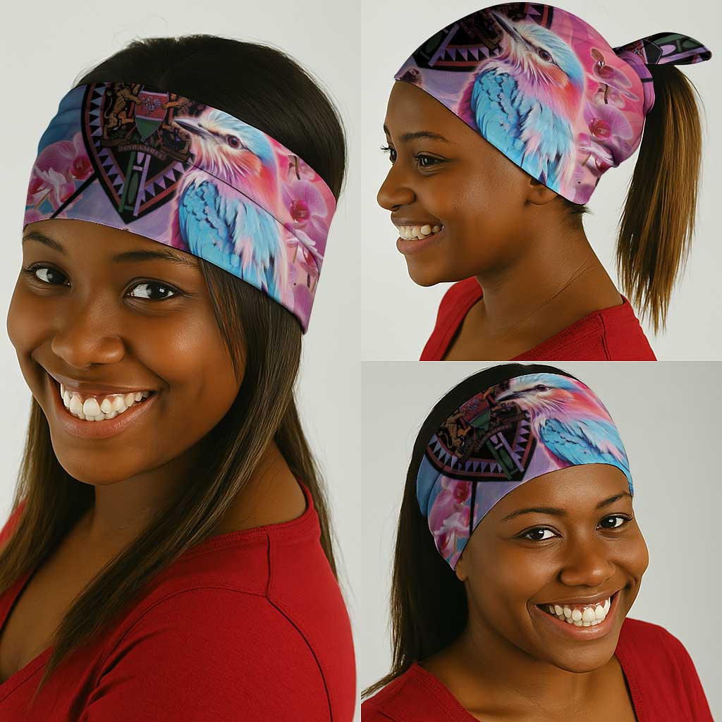 Kenya Lilac-Breasted Roller Neck Gaiter Coat Of Arms Mix Orchid LT14