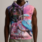 Kenya Lilac-Breasted Roller Sleeveless Zip Hoodie Coat Of Arms Mix Orchid - African Pride