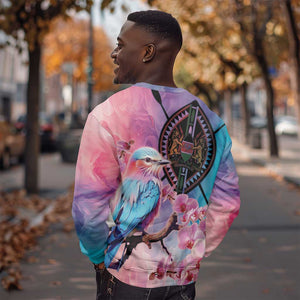 Kenya Lilac-Breasted Roller Sweatshirt Coat Of Arms Mix Orchid