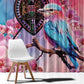 Kenya Lilac-Breasted Roller Window Curtain Coat Of Arms Mix Orchid