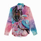 Kenya Lilac-Breasted Roller Women Casual Shirt Coat Of Arms Mix Orchid LT14