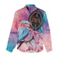 Kenya Lilac-Breasted Roller Women Casual Shirt Coat Of Arms Mix Orchid LT14
