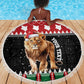 Personalized Kenya Christmas Beach Blanket Lion Santa - Heri Ya Krismasi!