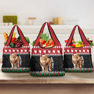 Personalized Kenya Christmas Grocery Bag Lion Santa - Heri Ya Krismasi!