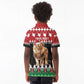 Personalized Kenya Christmas Kid Polo Shirt Lion Santa - Heri Ya Krismasi!