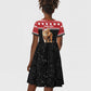 Personalized Kenya Christmas Kid Short Sleeve Dress Lion Santa - Heri Ya Krismasi!