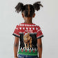 Personalized Kenya Christmas Kid T shirt Lion Santa - Heri Ya Krismasi!