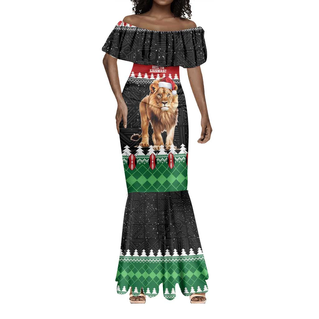 Personalized Kenya Christmas Mermaid Dress Lion Santa - Heri Ya Krismasi!