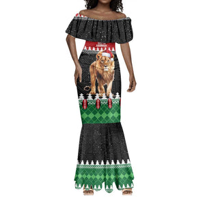 Personalized Kenya Christmas Mermaid Dress Lion Santa - Heri Ya Krismasi!
