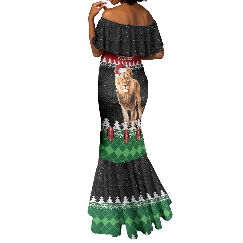 Personalized Kenya Christmas Mermaid Dress Lion Santa - Heri Ya Krismasi!