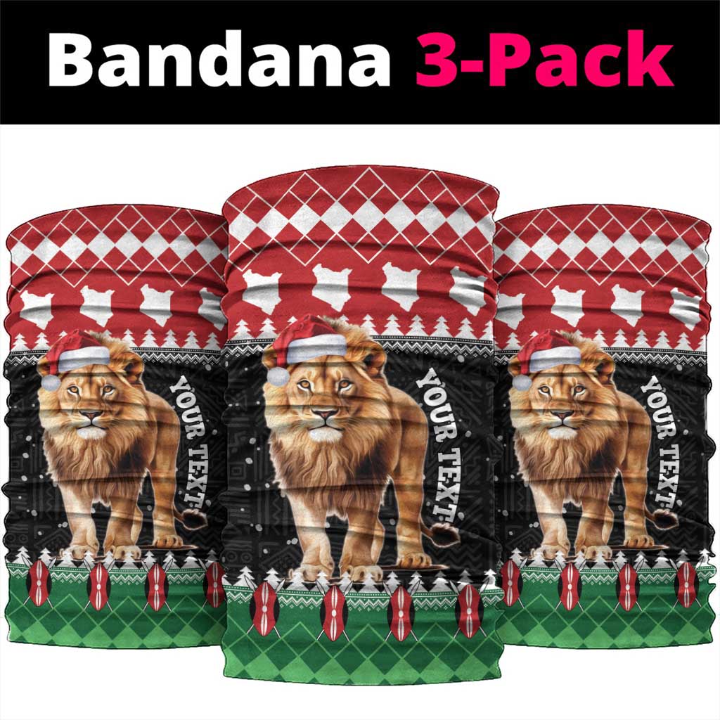 Personalized Kenya Christmas Neck Gaiter Lion Santa - Heri Ya Krismasi! LT14