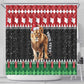 Personalized Kenya Christmas Shower Curtain Lion Santa - Heri Ya Krismasi!