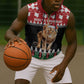 Personalized Kenya Christmas Sleeveless Zip Hoodie Lion Santa - Heri Ya Krismasi! - African Pride