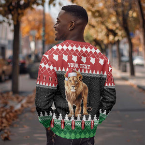 Personalized Kenya Christmas Sweatshirt Lion Santa - Heri Ya Krismasi!