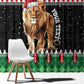 Personalized Kenya Christmas Window Curtain Lion Santa - Heri Ya Krismasi!