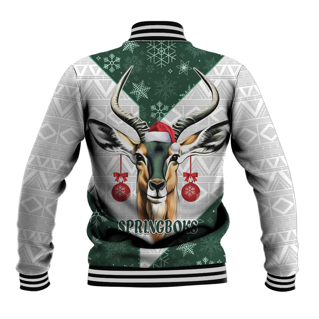 South Africa Springboks Christmas Baseball Jacket Bokke Santa - Geseende Kersfees LT14