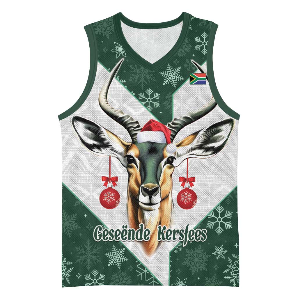 South Africa Springboks Christmas Basketball Jersey Bokke Santa - Geseende Kersfees - African Pride