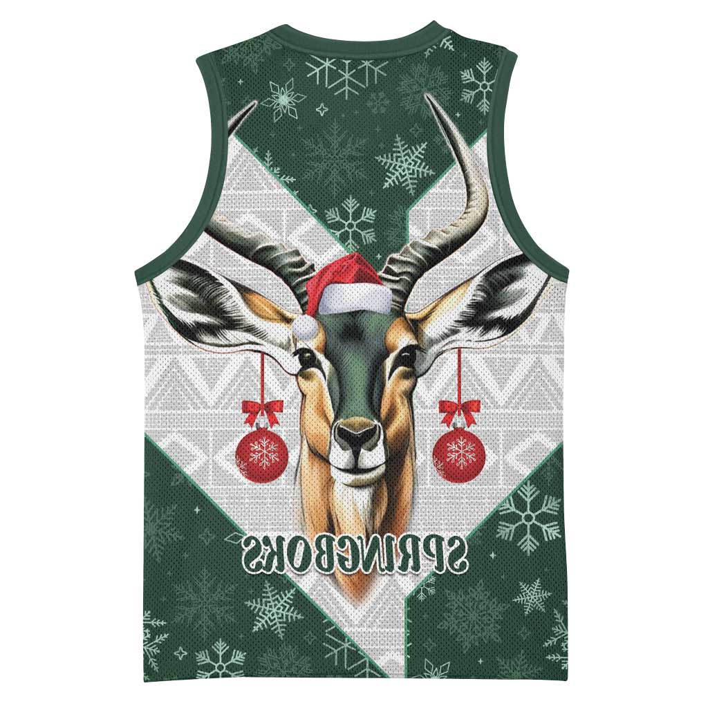 South Africa Springboks Christmas Basketball Jersey Bokke Santa - Geseende Kersfees - African Pride