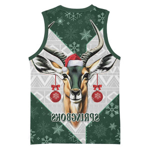 South Africa Springboks Christmas Basketball Jersey Bokke Santa - Geseende Kersfees - African Pride