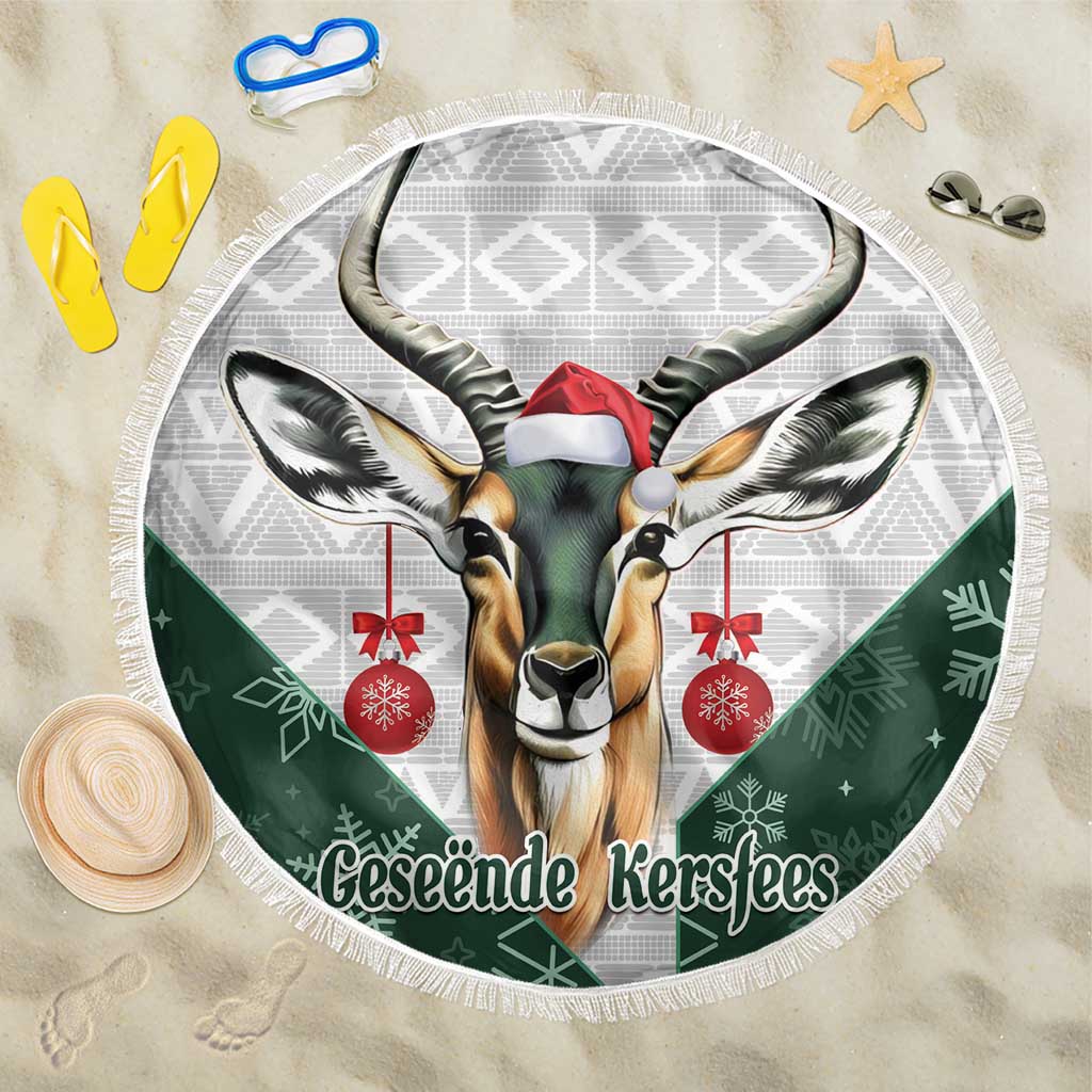 South Africa Springboks Christmas Beach Blanket Bokke Santa - Geseende Kersfees