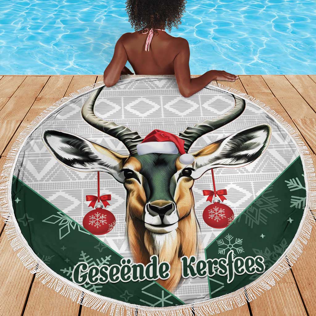 South Africa Springboks Christmas Beach Blanket Bokke Santa - Geseende Kersfees