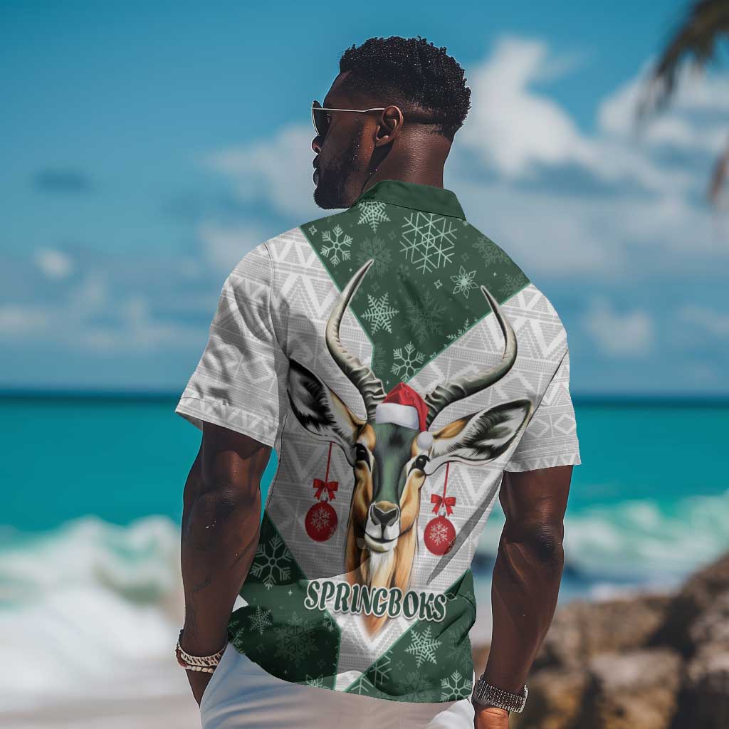 South Africa Springboks Christmas Hawaiian Shirt Bokke Santa - Geseende Kersfees