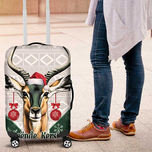 South Africa Springboks Christmas Luggage Cover Bokke Santa - Geseende Kersfees