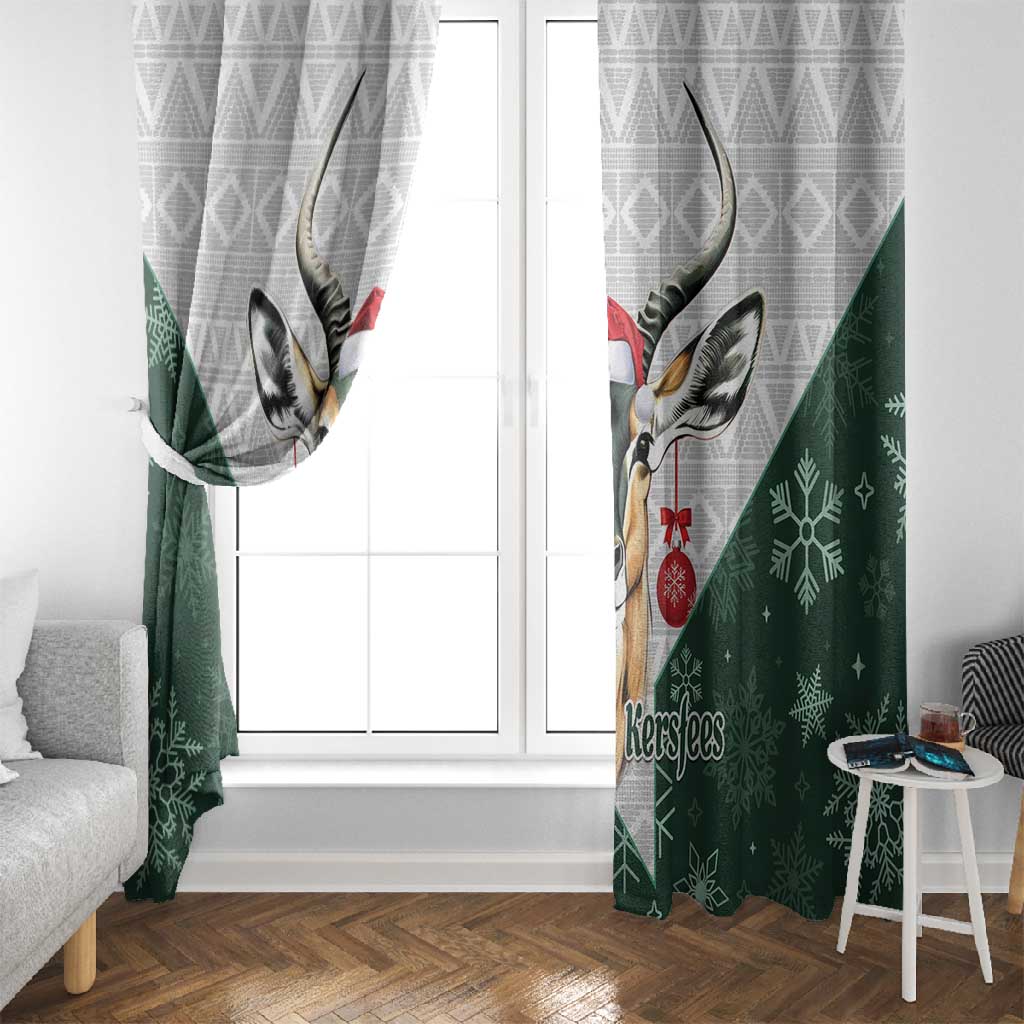 South Africa Springboks Christmas Window Curtain Bokke Santa - Geseende Kersfees