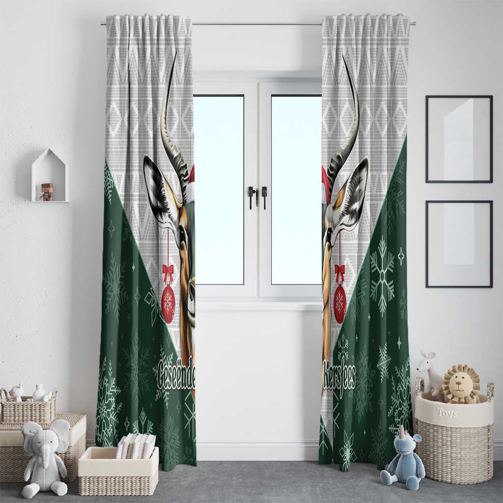 South Africa Springboks Christmas Window Curtain Bokke Santa - Geseende Kersfees